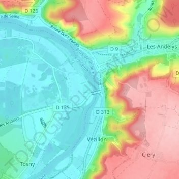 Port-Morin地形图、海拔、地势