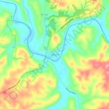 Sherburne地形图、海拔、地势
