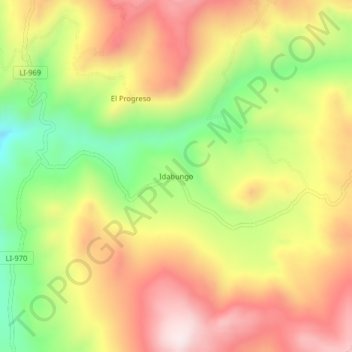 Idabungo地形图、海拔、地势