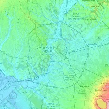 Rome地形图、海拔、地势