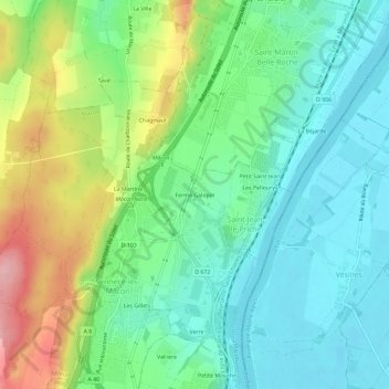 Ferme Galopin地形图、海拔、地势