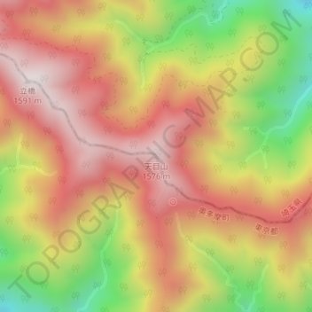 天目山地形图、海拔、地势