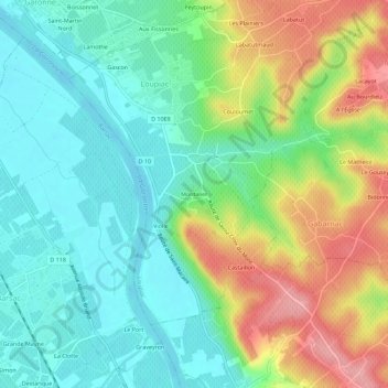 Montalier地形图、海拔、地势