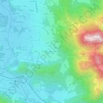 Birkenstein地形图、海拔、地势
