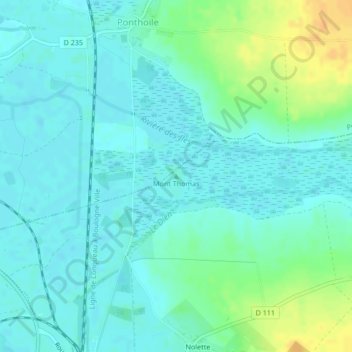 Mont Thomas地形图、海拔、地势