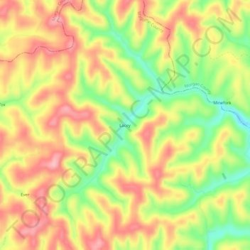 Lacey地形图、海拔、地势