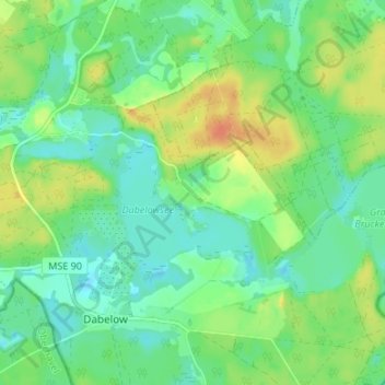 Brückentin地形图、海拔、地势