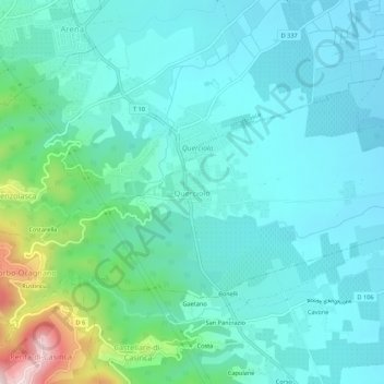 Querciolo地形图、海拔、地势