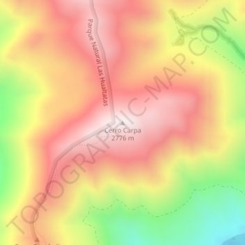 Cerro Carpa地形图、海拔、地势