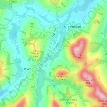 Duncanshaugh地形图、海拔、地势