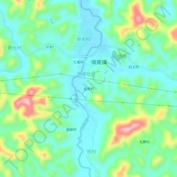 古弄村地形图、海拔、地势