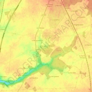 Le Pré des Dépends地形图、海拔、地势