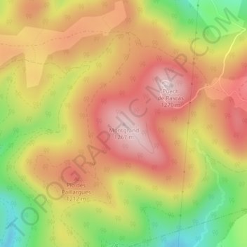 Montgrand地形图、海拔、地势