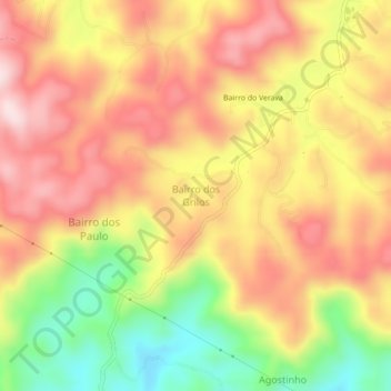 Bairro dos Grilos地形图、海拔、地势