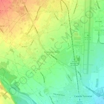 Borgata Colombretto地形图、海拔、地势