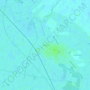 Le Vignau地形图、海拔、地势