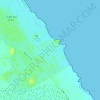 Punta del Indio地形图、海拔、地势