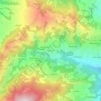 Pianorso地形图、海拔、地势