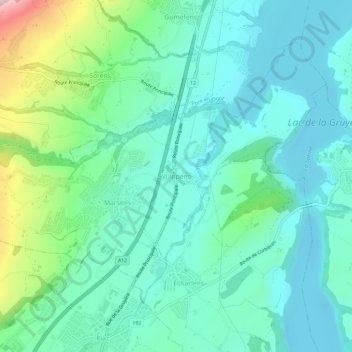 Wüppingen地形图、海拔、地势