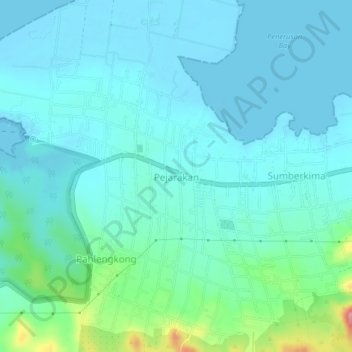Pejarakan地形图、海拔、地势