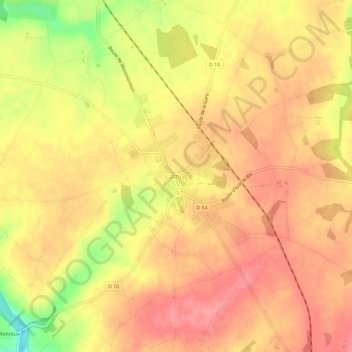 Lathus地形图、海拔、地势