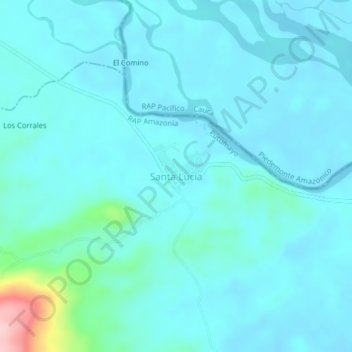 Santa Lucía地形图、海拔、地势