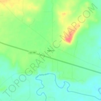 Algerita地形图、海拔、地势