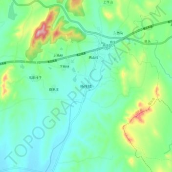 杨庄镇地形图、海拔、地势
