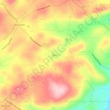 Harlem地形图、海拔、地势