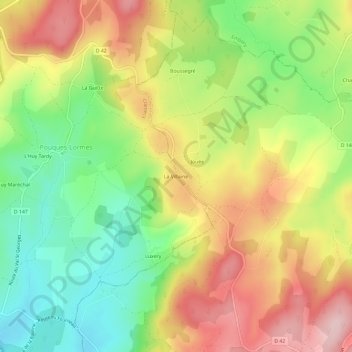 La Villaine地形图、海拔、地势