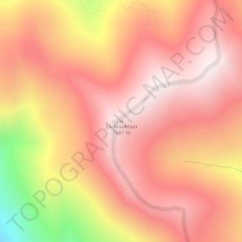 Elk Mountain地形图、海拔、地势