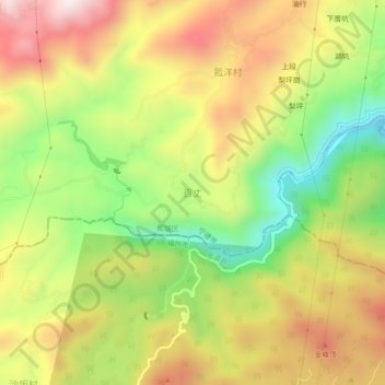 百丈地形图、海拔、地势