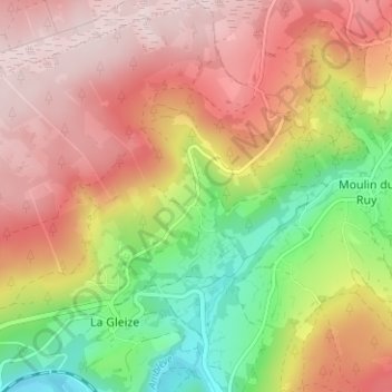 Borgoumont地形图、海拔、地势