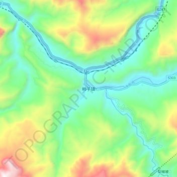 柿子镇地形图、海拔、地势