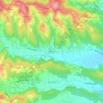Elxenbach地形图、海拔、地势