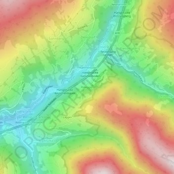 Pirkeggen地形图、海拔、地势