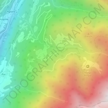 Deserta地形图、海拔、地势