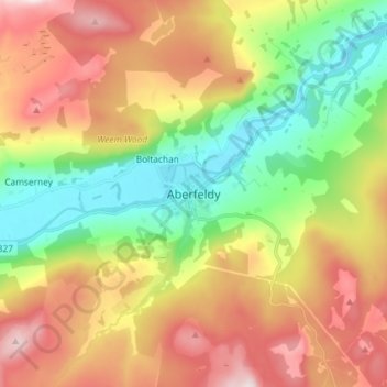 Aberfeldy地形图、海拔、地势