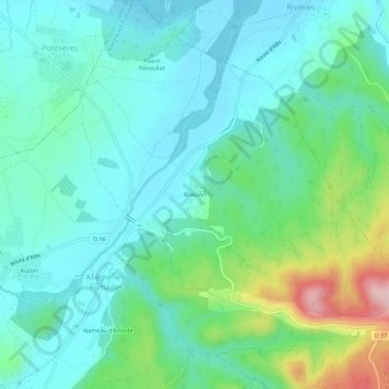 Boisson地形图、海拔、地势