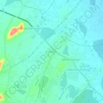 Kandigai地形图、海拔、地势