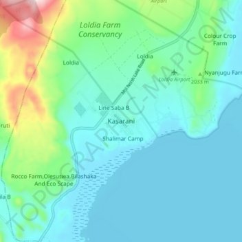 Kasarani地形图、海拔、地势