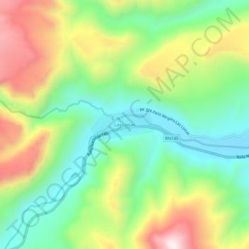 Las Loicas地形图、海拔、地势