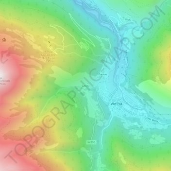 Casau地形图、海拔、地势