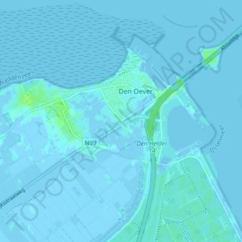 De Gest地形图、海拔、地势