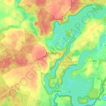 Feldberg地形图、海拔、地势