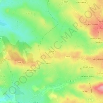 Muratel地形图、海拔、地势