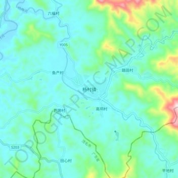 杨村镇地形图、海拔、地势