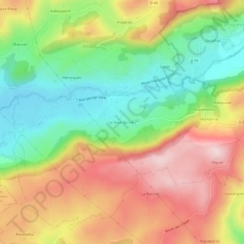 Le Bout du Lieu地形图、海拔、地势