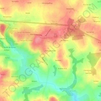 Quinquis Gestin地形图、海拔、地势