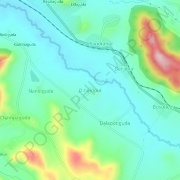 Dingiriput地形图、海拔、地势
